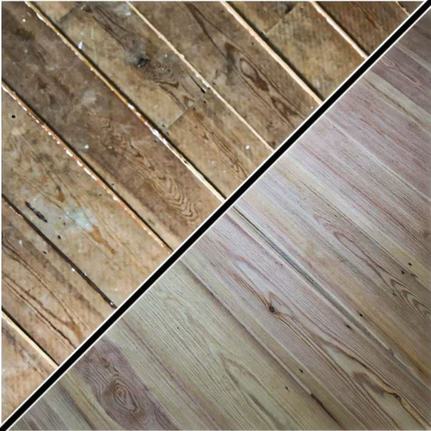Floor sanding before and after